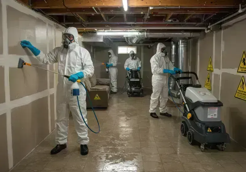 Basement Moisture Removal and Structural Drying process in Booker, TX